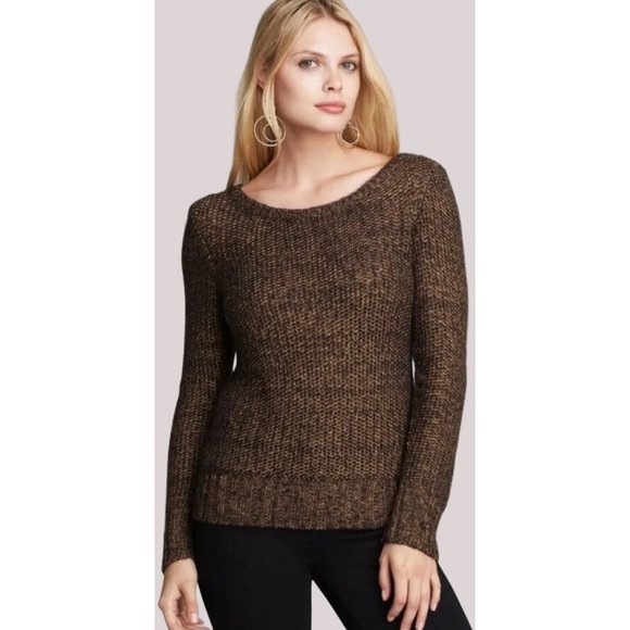 Eileen Fisher Black & Gold Metallic Knitted Cardigan Sweater 7% Mohair 7% Alpaca